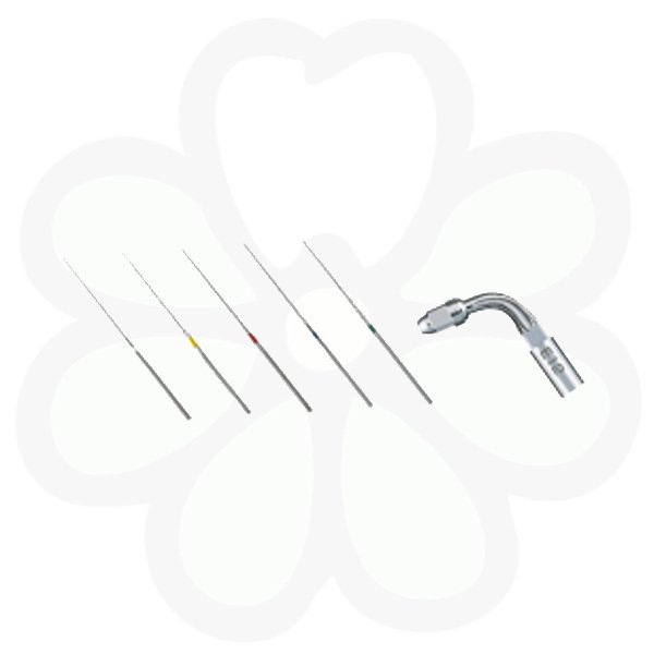 Endo Kit E12 - набор эндодонтических насадок (E12, U-файлы №15, 20, 25, 30, 35 по 6 шт. каждого размера, ключ для замены насадок)