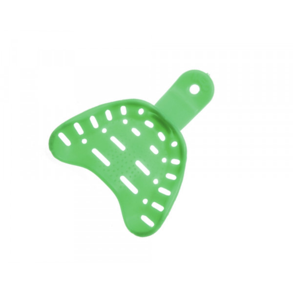 Hi-Tray Edentulous нижняя челюсть (средние) 12 шт - слепочная ложка из зеленого жесткого пластика