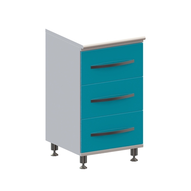 Т3 - тумба напольная на хромированных ножках серия Люкс, 3 выдвижных ящика | Виталия (Россия)