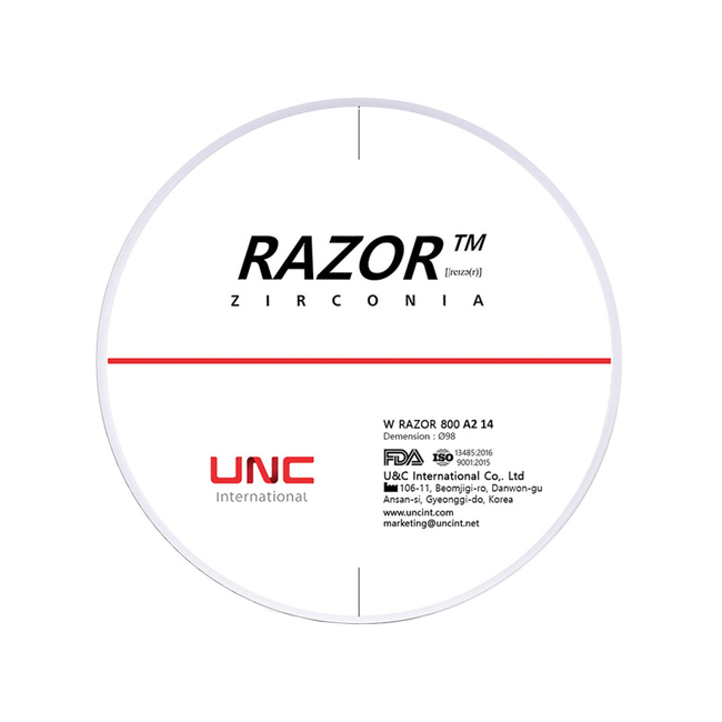 Razor 800 - циркониевый диск однослойный, монохромный, диаметр 98 мм, толщина 12 мм | UNC (Ю. Корея)