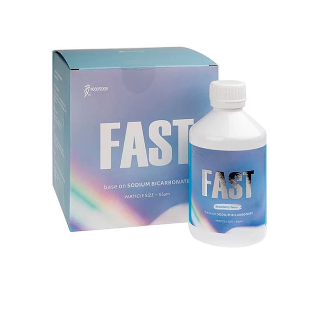 FAST - порошок для наддесневой обработки на основе бикарбоната натрия, 65 мкм, со вкусом клубники, 1 шт. | Woodpecker (Китай)