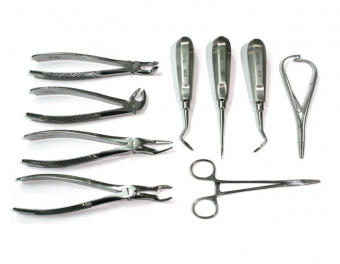 Набор хирургических инструментов Legrin, 9 шт. (щипцы, элеваторы, зажимы), Medisporex(Пакистан)